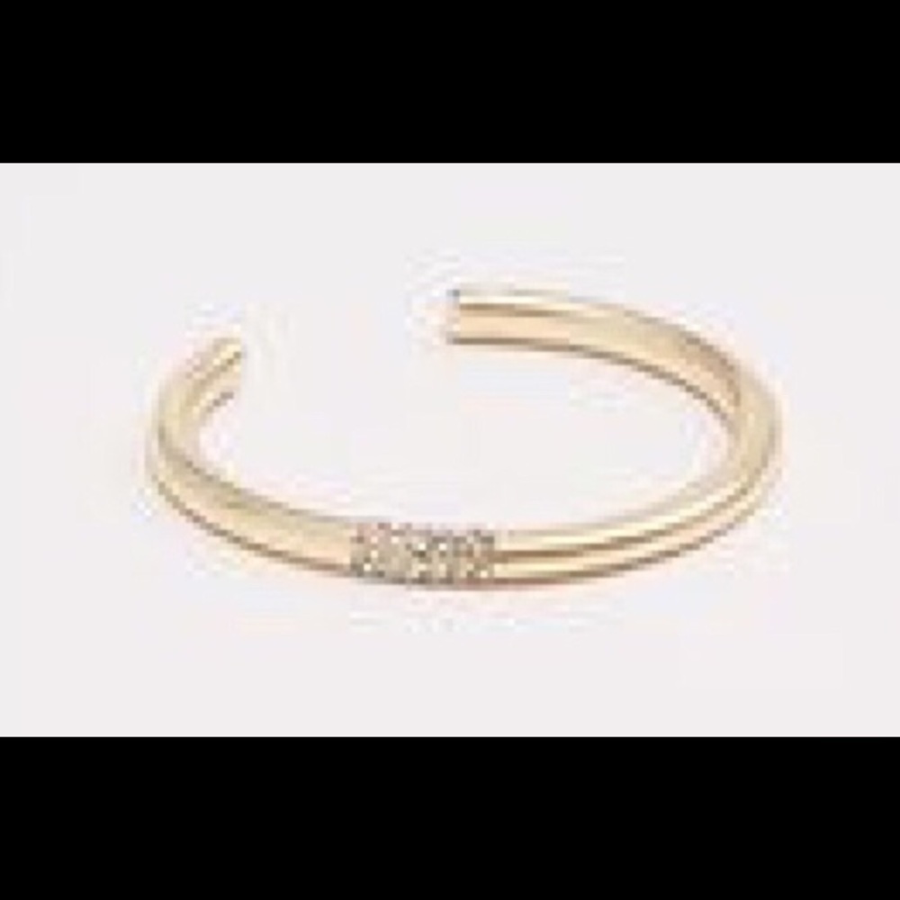 ANN TAYLOR GOLD PAVE SKINNY CUFF BRACELET